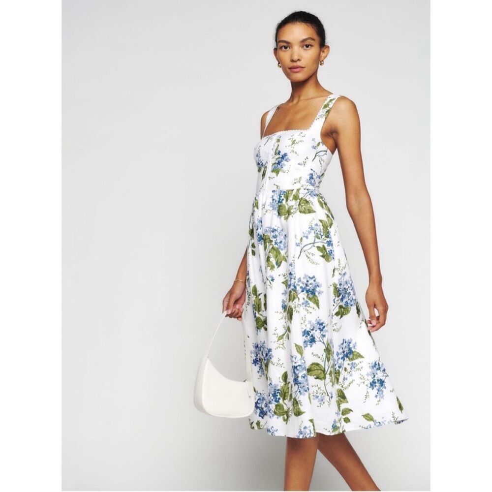 Reformation Women's Tagliatelle Linen Midi Dress Size 6